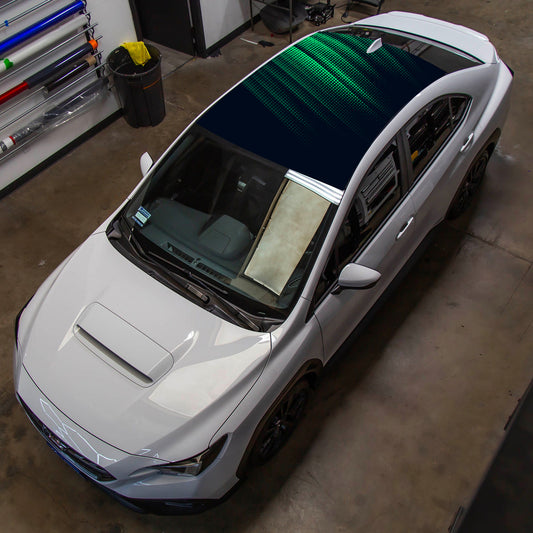 Green Halftone Abstract Roof Wrap