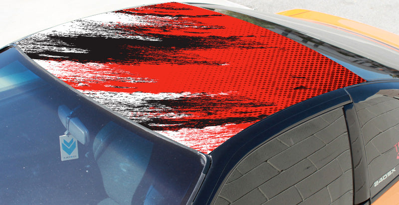Red and Black Abstract Roof Wrap