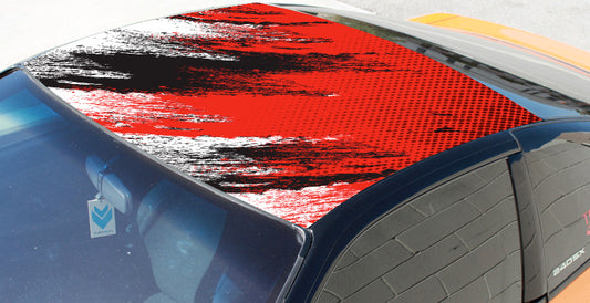 Red and Black Abstract Roof Wrap