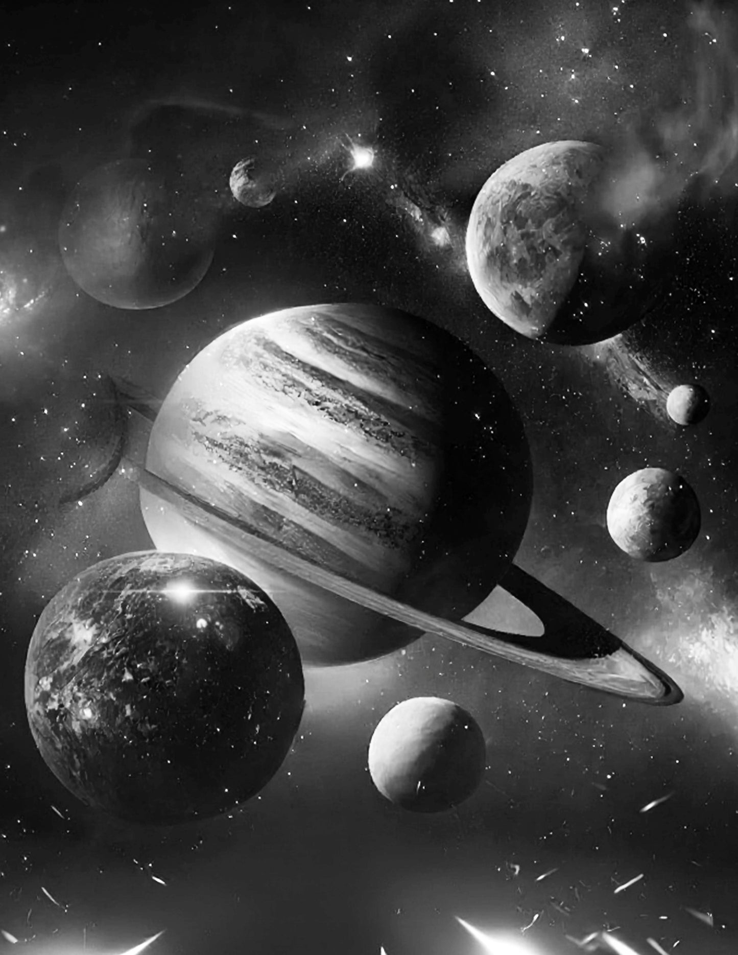 Solar System Grayscale Roof Wrap